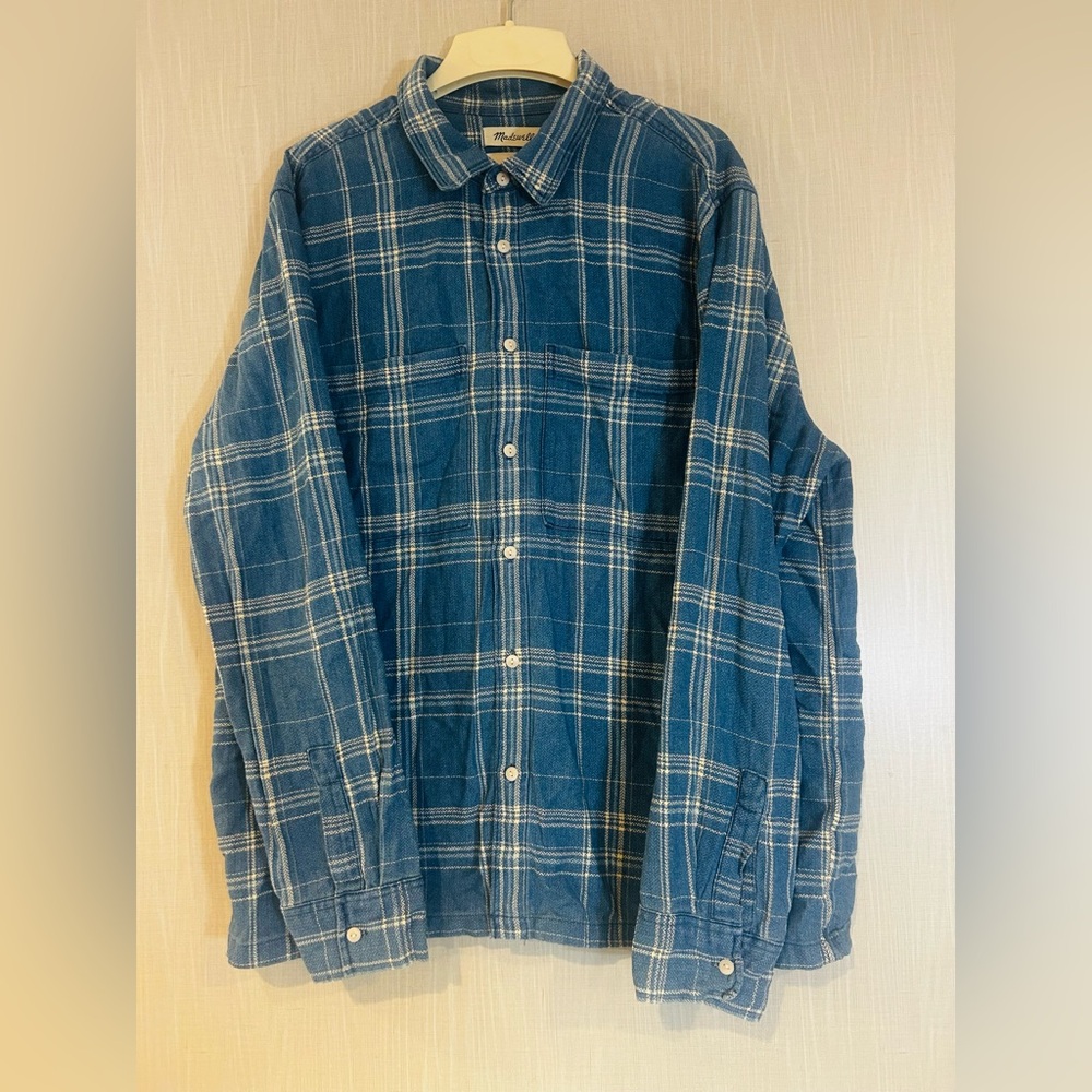 Madewell Blue Checkered Men's Shirt cotton